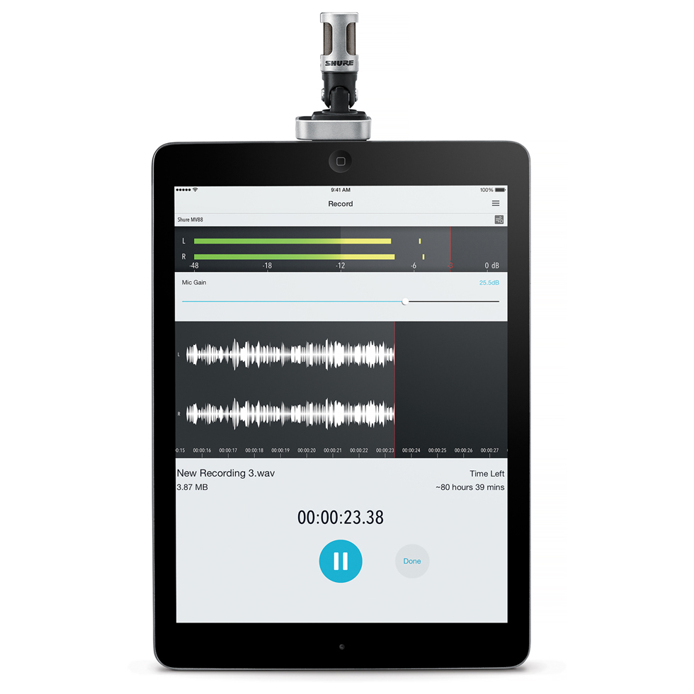 Microphone Shure MV88/A iOS APL